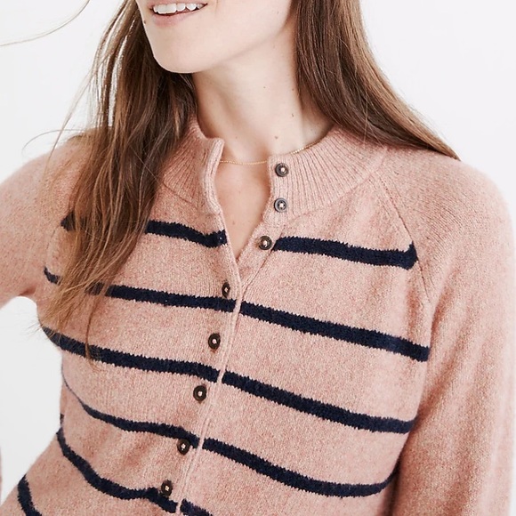Madewell Pembury Henley Mockneck Sweater in Stripe - Picture 2 of 7